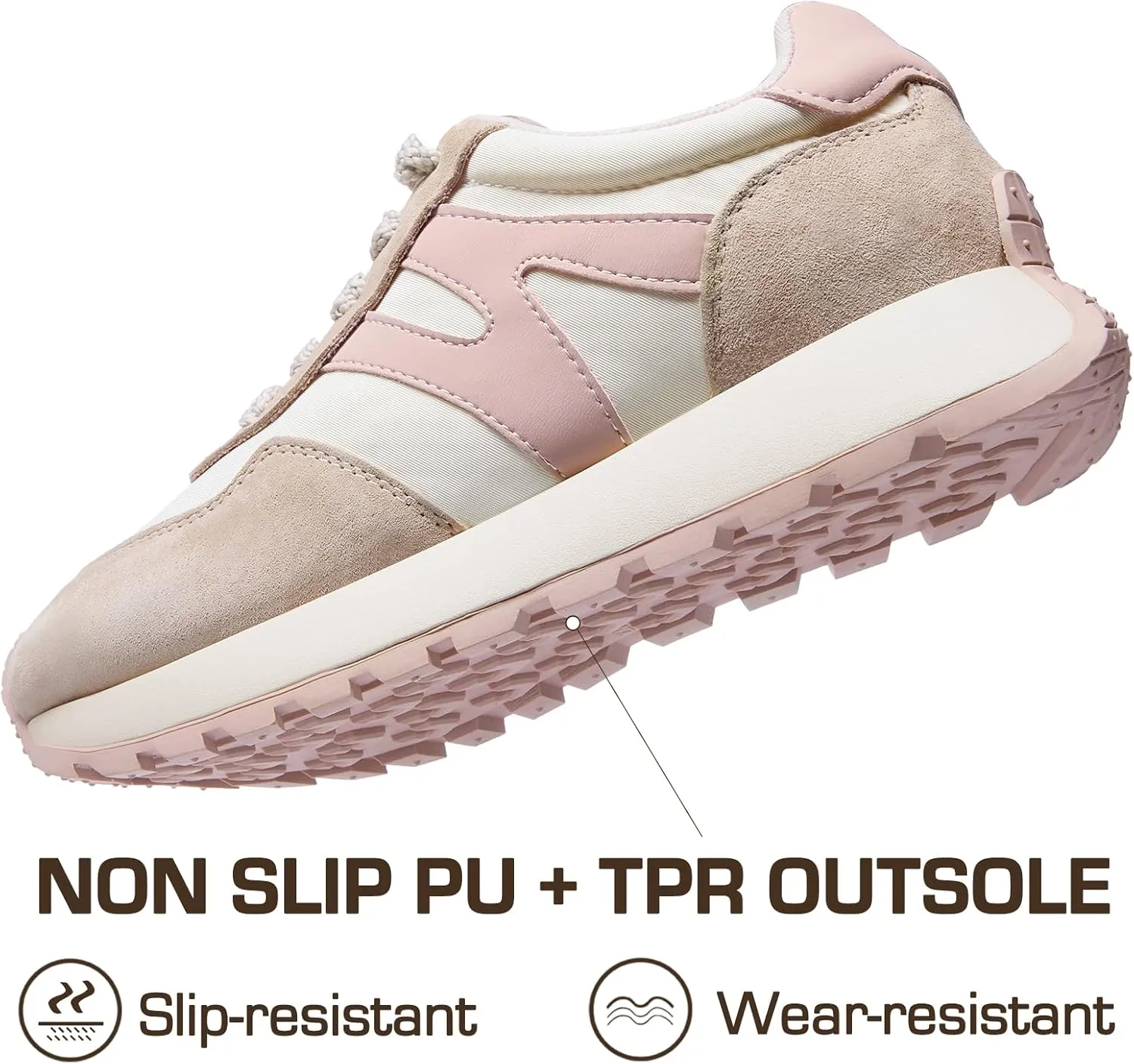 somiliss Sneakers for Women Breathable Fabric Genuine Leather Suede Upper Non Slip Walking Shoes Running Tennis Fashion Sneakers