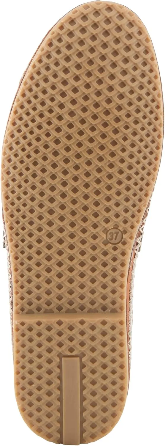 Spring Step Women's HIGHWEST Leather Slip-On Loafer with Perforated and Color-Blocked Whip-Stitch Detailing