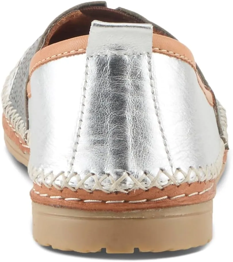 Spring Step Women's HIGHWEST Leather Slip-On Loafer with Perforated and Color-Blocked Whip-Stitch Detailing