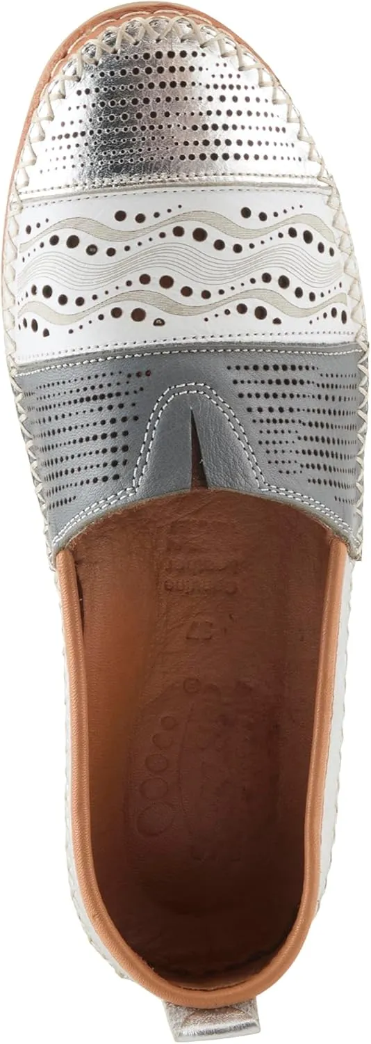 Spring Step Women's HIGHWEST Leather Slip-On Loafer with Perforated and Color-Blocked Whip-Stitch Detailing