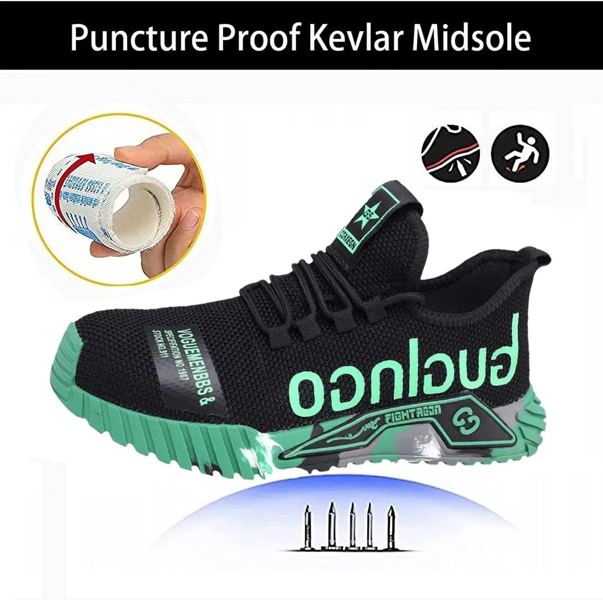 Steel Toe Work Shoes,Men Composite Toe Shoe for Women Work and Safety Footwear Breathable Comfortable Slip Resistant