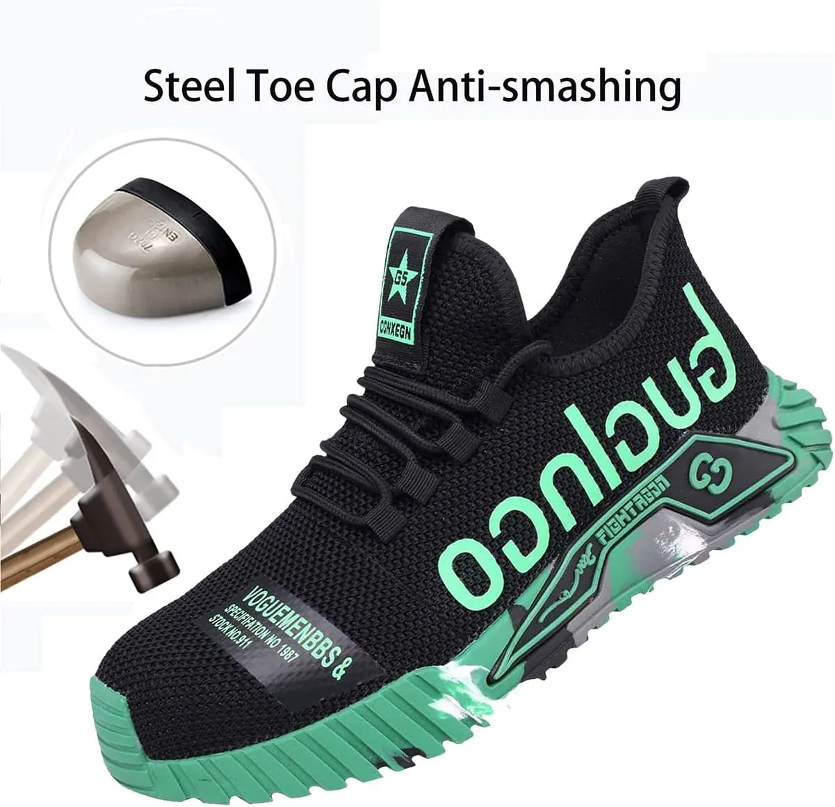 Steel Toe Work Shoes,Men Composite Toe Shoe for Women Work and Safety Footwear Breathable Comfortable Slip Resistant