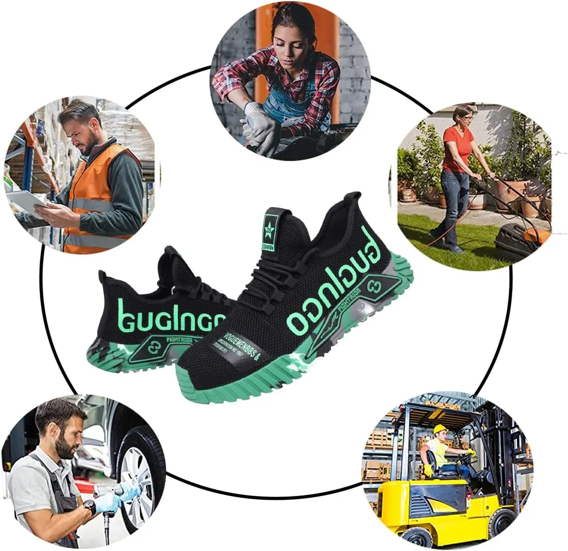 Steel Toe Work Shoes,Men Composite Toe Shoe for Women Work and Safety Footwear Breathable Comfortable Slip Resistant