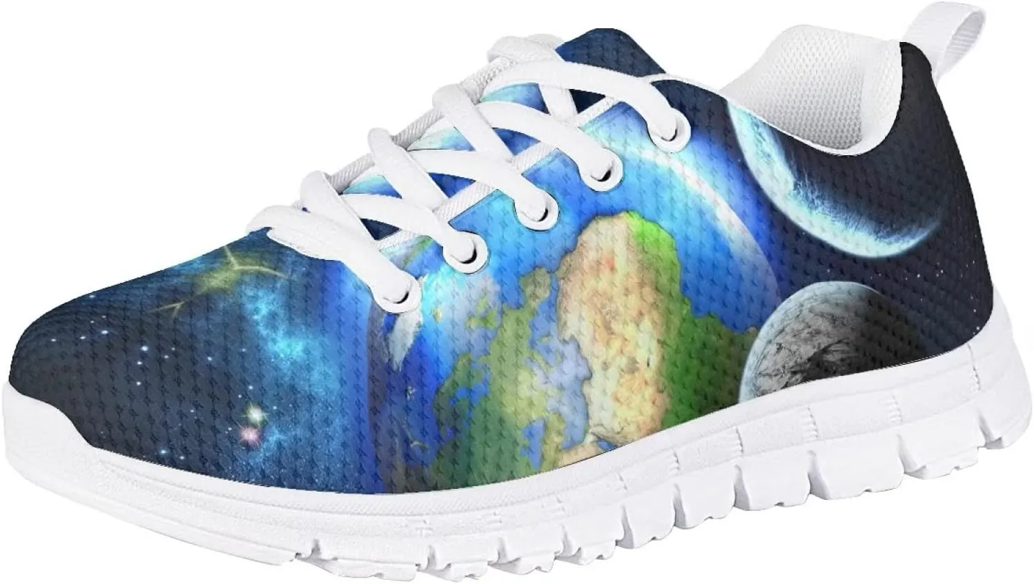 Tennis Shoes for Kids Girls Lightweight Running Sneakers Breathable Mesh Comfy Cute Print Walking Shoes