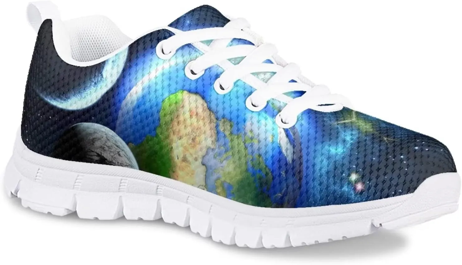 Tennis Shoes for Kids Girls Lightweight Running Sneakers Breathable Mesh Comfy Cute Print Walking Shoes