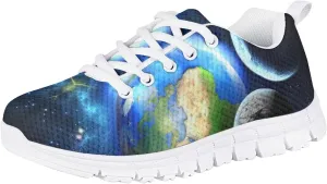 Tennis Shoes for Kids Girls Lightweight Running Sneakers Breathable Mesh Comfy Cute Print Walking Shoes