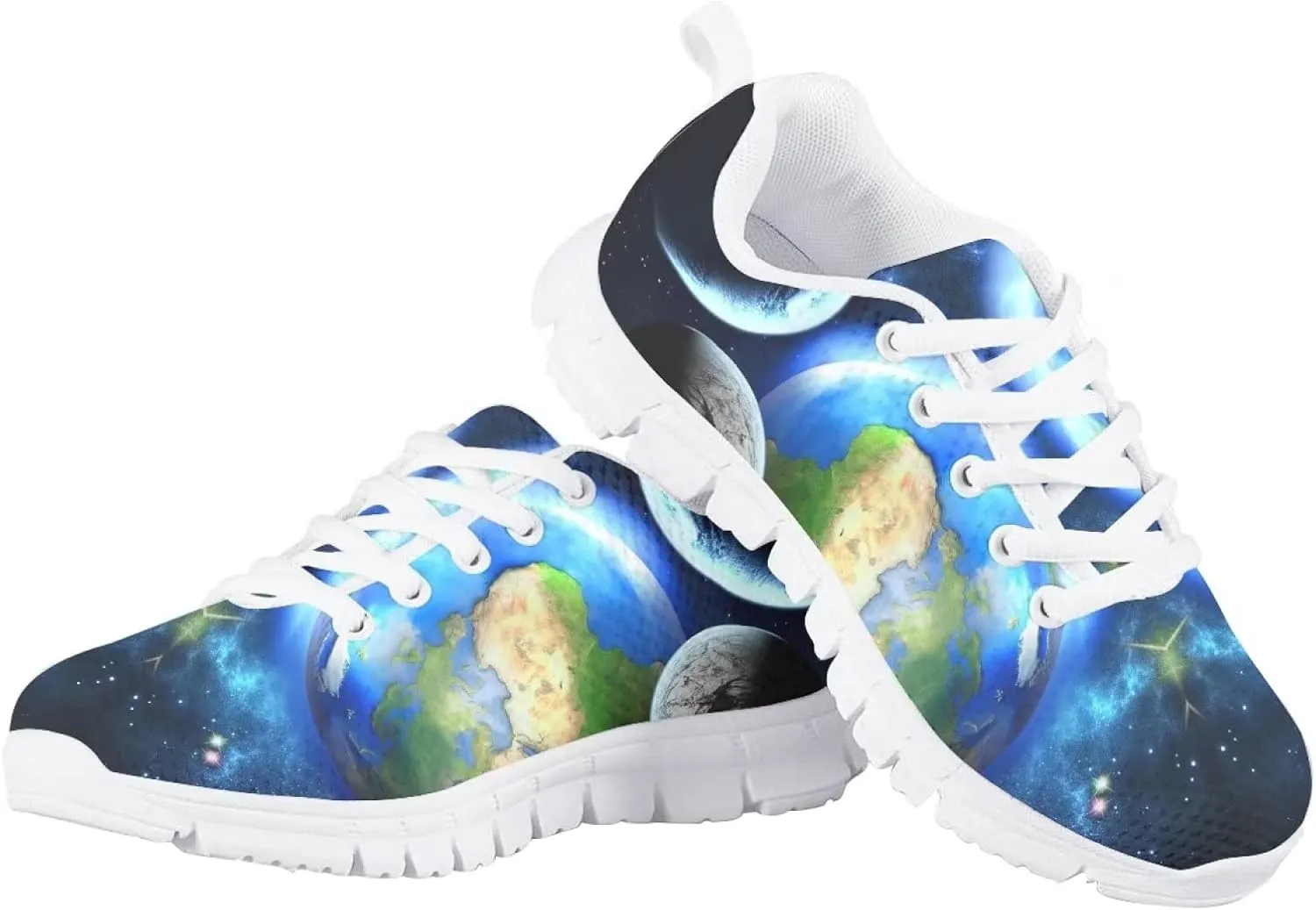 Tennis Shoes for Kids Girls Lightweight Running Sneakers Breathable Mesh Comfy Cute Print Walking Shoes