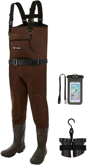 TIDEWE Neoprene Waders, Cleated Bootfoot Men Chest Waders, Waterproof Fishing & Hunting Neoprene Chest Waders
