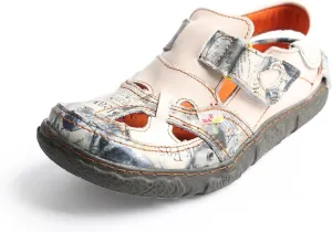 TMA EYES Women's Casual Hook and Loop Breathable Leather Sneaker
