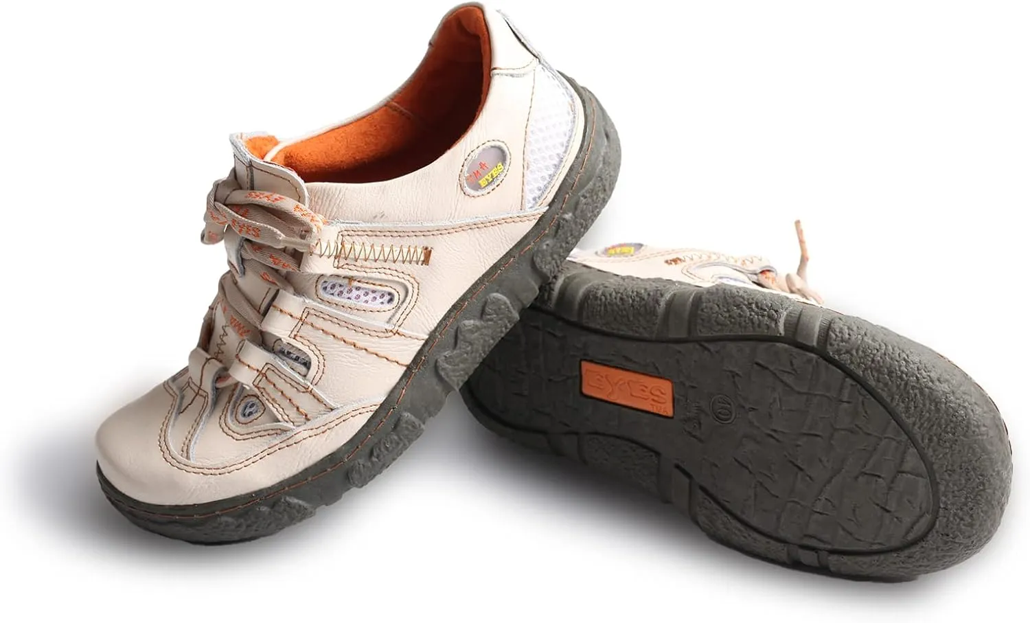 TMA EYES Women's Casual Lace-Up Breathable Mesh and Leather Sneaker