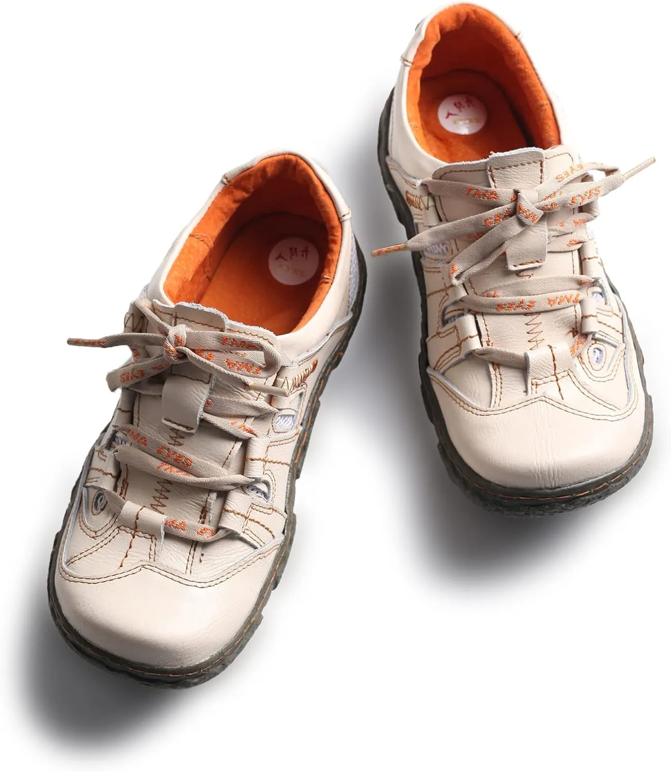 TMA EYES Women's Casual Lace-Up Breathable Mesh and Leather Sneaker