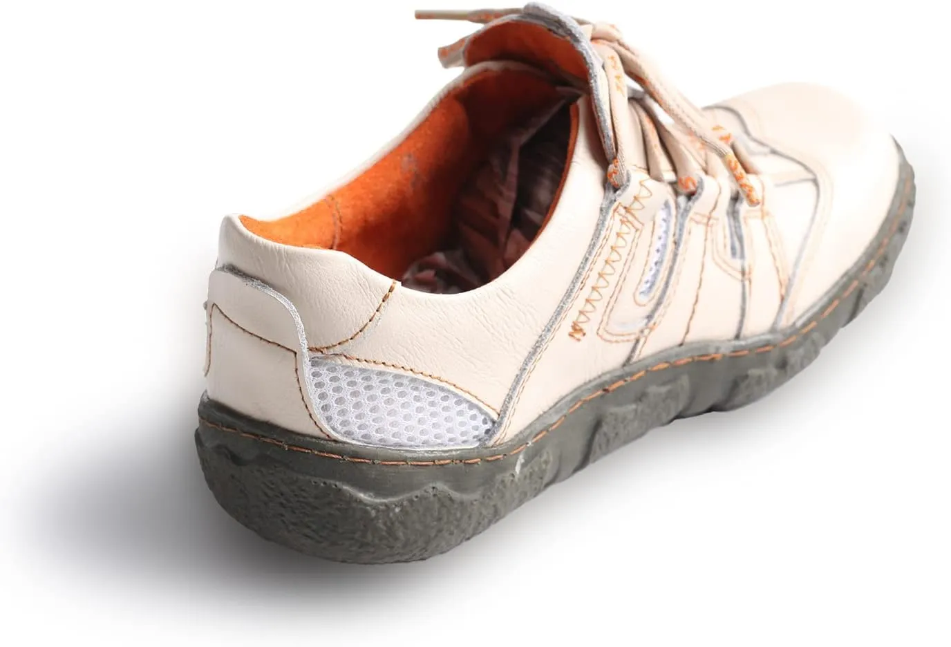 TMA EYES Women's Casual Lace-Up Breathable Mesh and Leather Sneaker