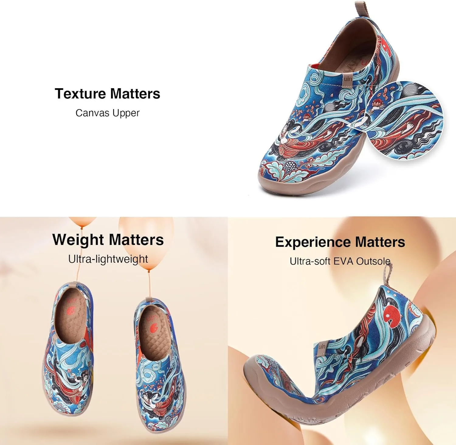 UIN Art Master Women's Art Travel Shoes Slip On Loafers Comfort Lightweight Fashion Sneaker