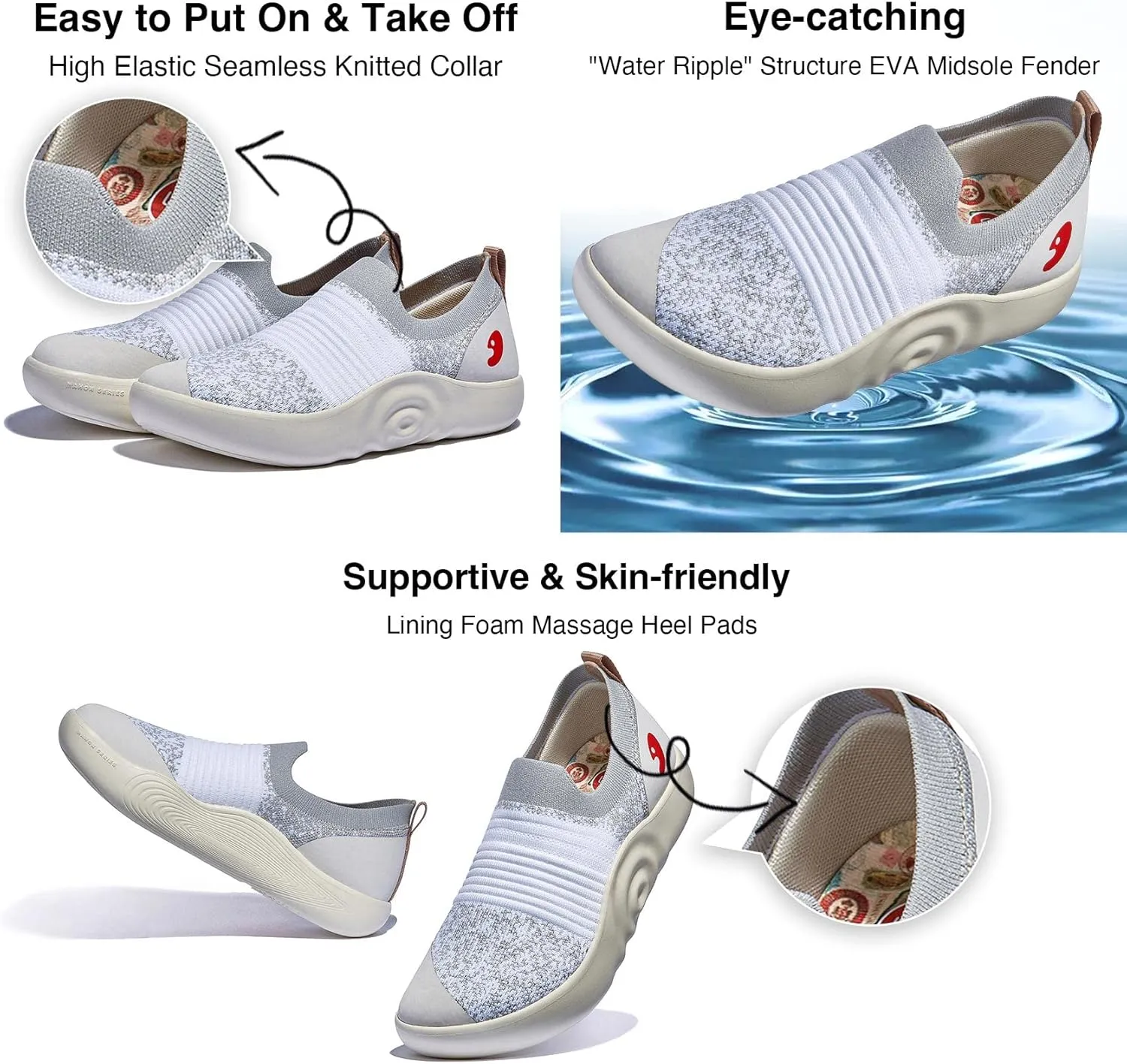 UIN Women's Slip On Walking Shoes Art Travel Lightweight Comfort Fashion Sneaker Mahon Series