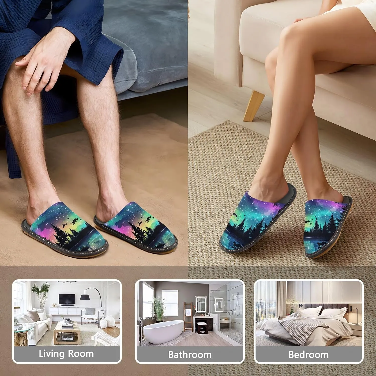 Unisex Outdoor Slippers Bedroom Shoes for Men Waterproof Slippers for Women