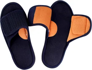 WALKFUN Adjustable House Slippers for Men Open Toe Breathable Indoor Slip on Mens Slides Sandals with Memory Foam for Bedroom,Patio