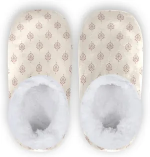 Winter House Slippers for Women/Men with Abstract Fruits Pattern Orange Element Cozy Fleece Slippers