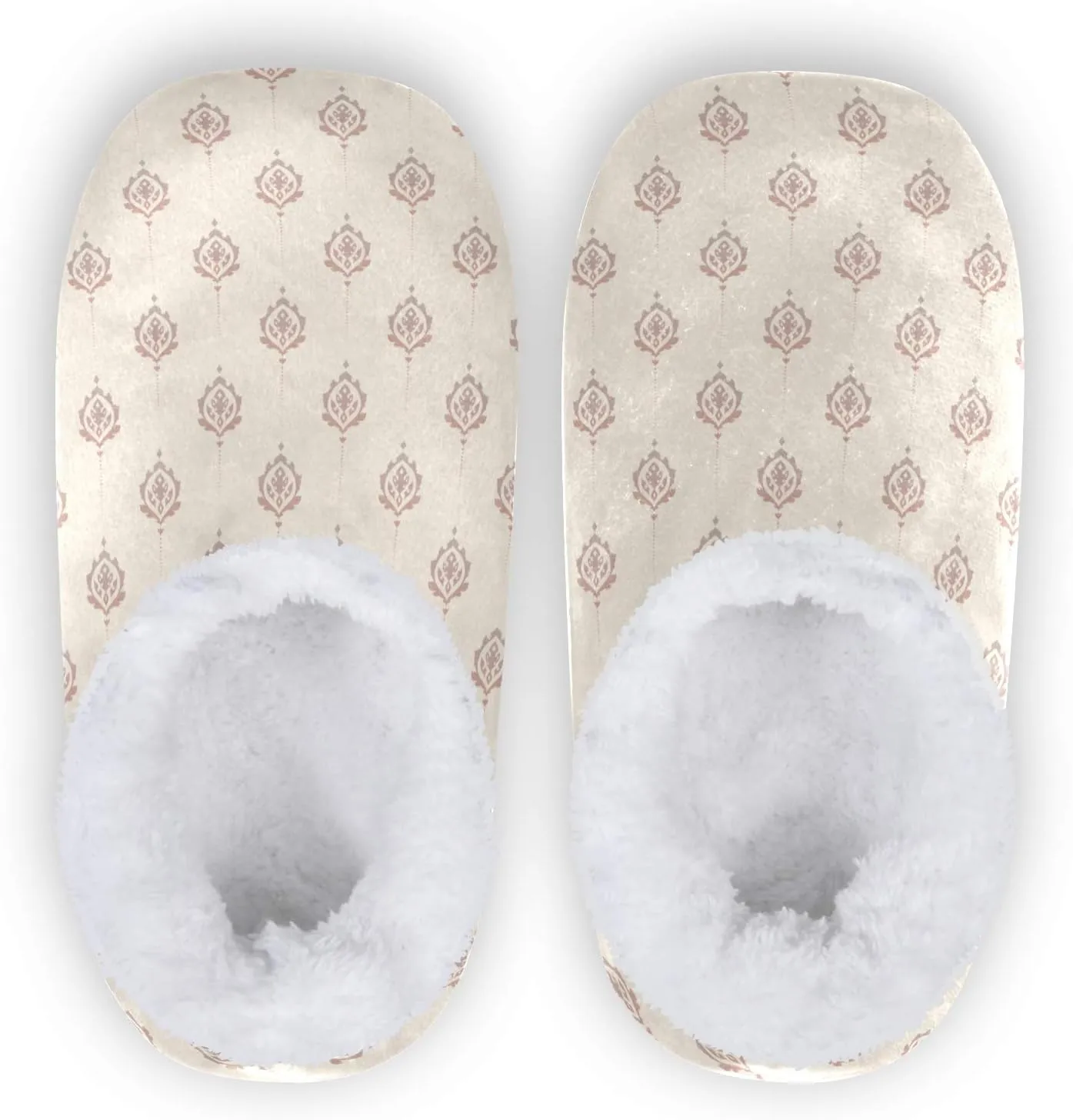 Winter House Slippers for Women/Men with Abstract Fruits Pattern Orange Element Cozy Fleece Slippers