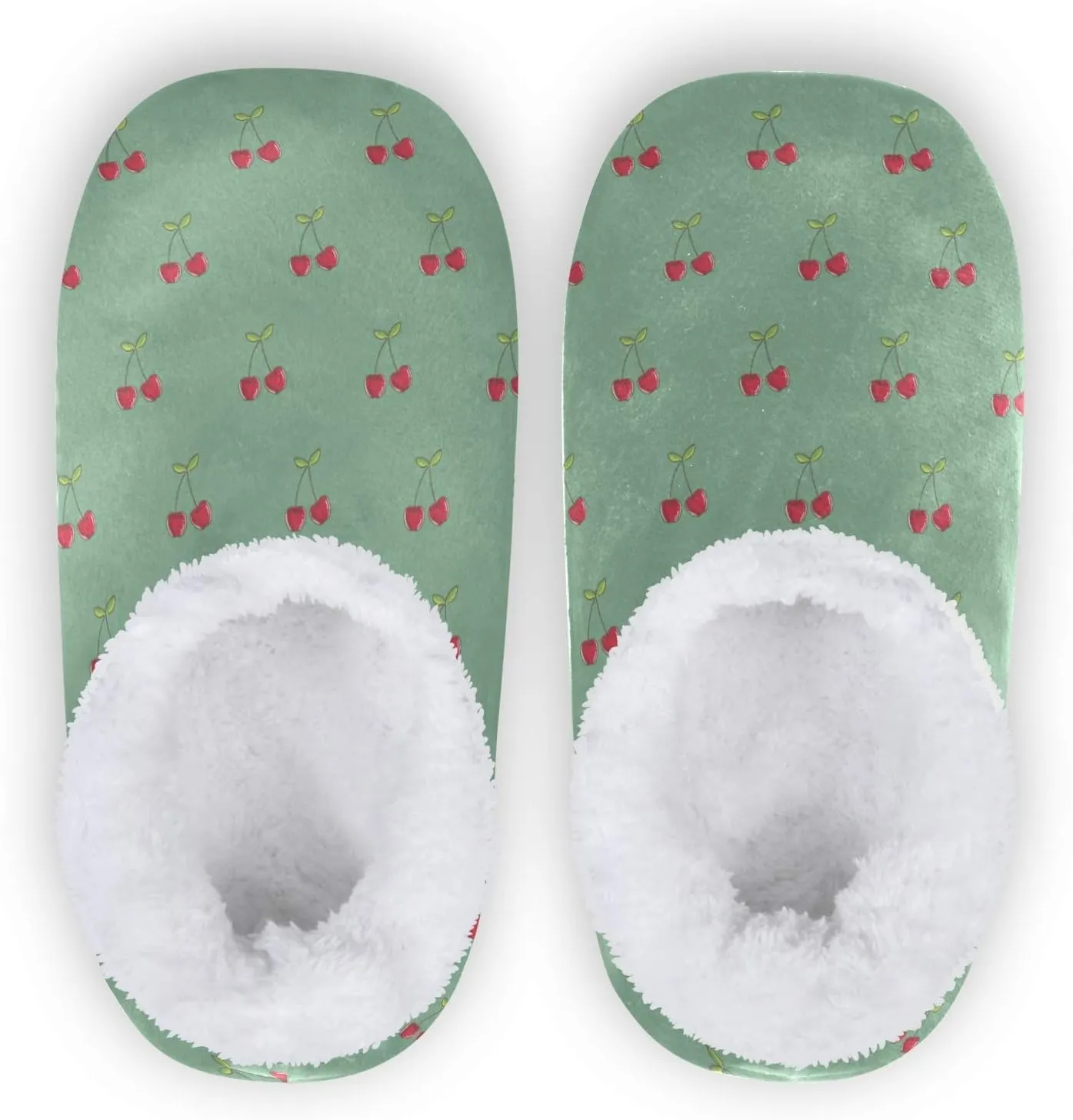 Winter House Slippers for Women/Men with Abstract Fruits Pattern Orange Element Cozy Fleece Slippers