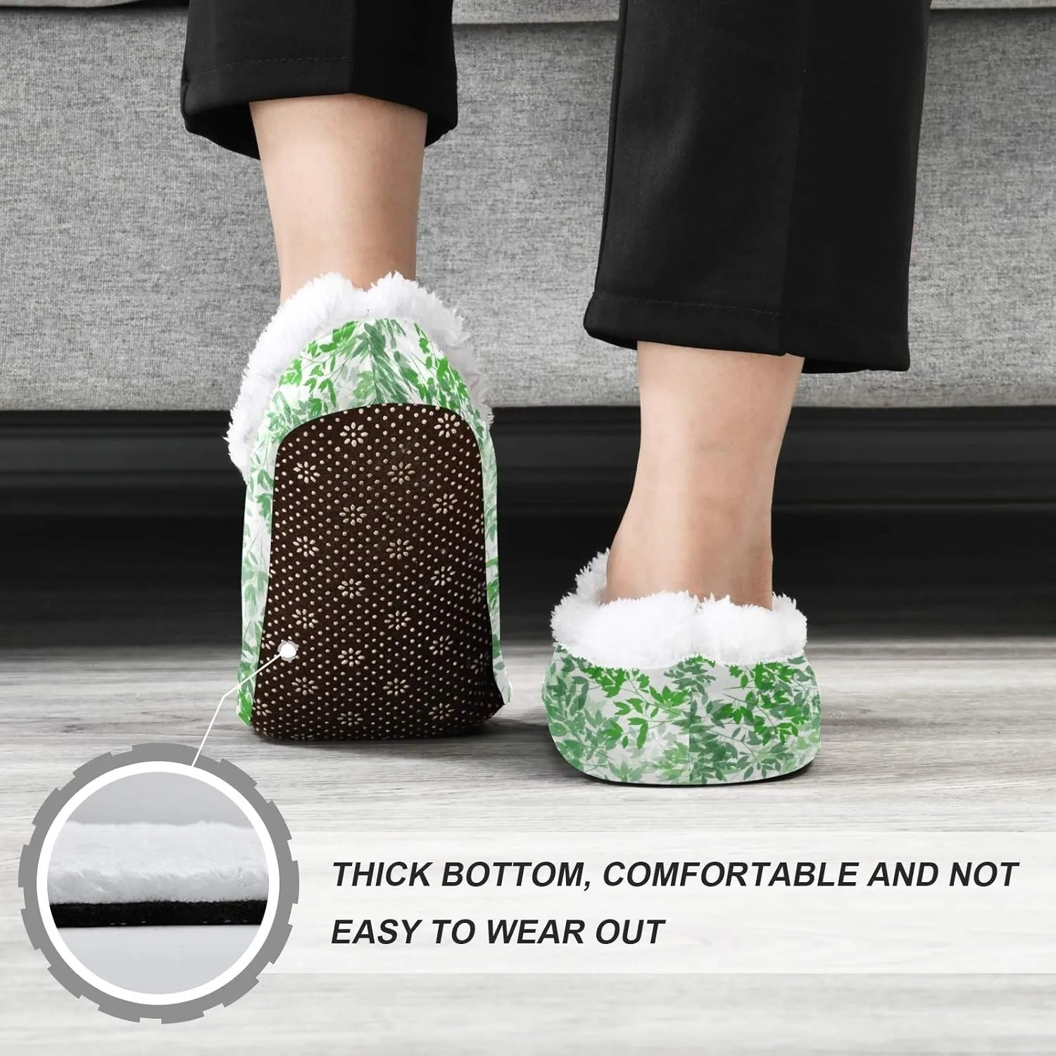 Winter House Slippers for Women/Men with Mandala Grid Element Cozy Fleece Slippers