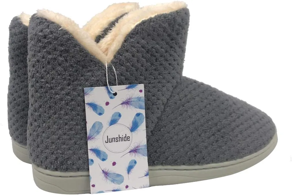 Women's Cozy Bootie Slippers Fuzzy Outdoor Indoor House Slippers