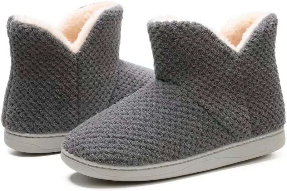 Women's Cozy Bootie Slippers Fuzzy Outdoor Indoor House Slippers