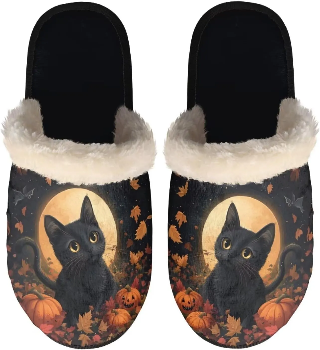Womens Fuzzy Slippers Indoor Cozy Winter Holiday House Shoes