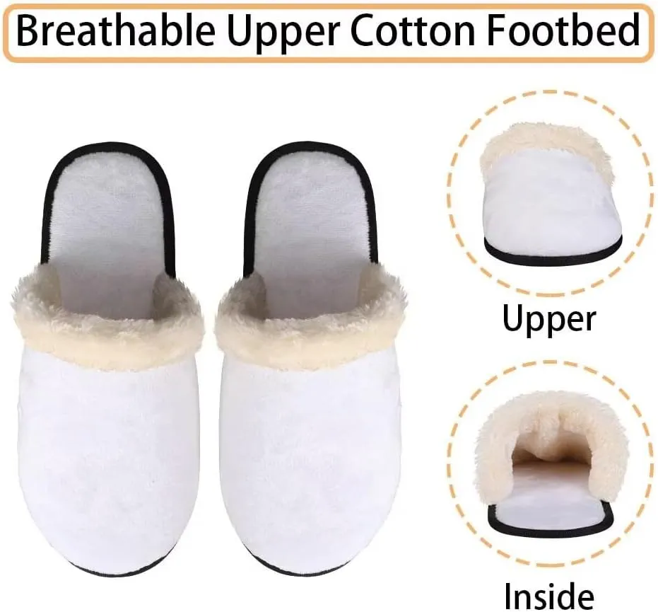 Womens Fuzzy Slippers Indoor Cozy Winter Holiday House Shoes