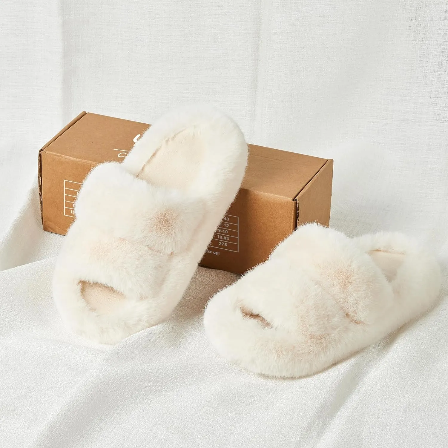 Women's Memory Foam Fluffy Plush Slippers - Cozy Furry Comfy Shoes
