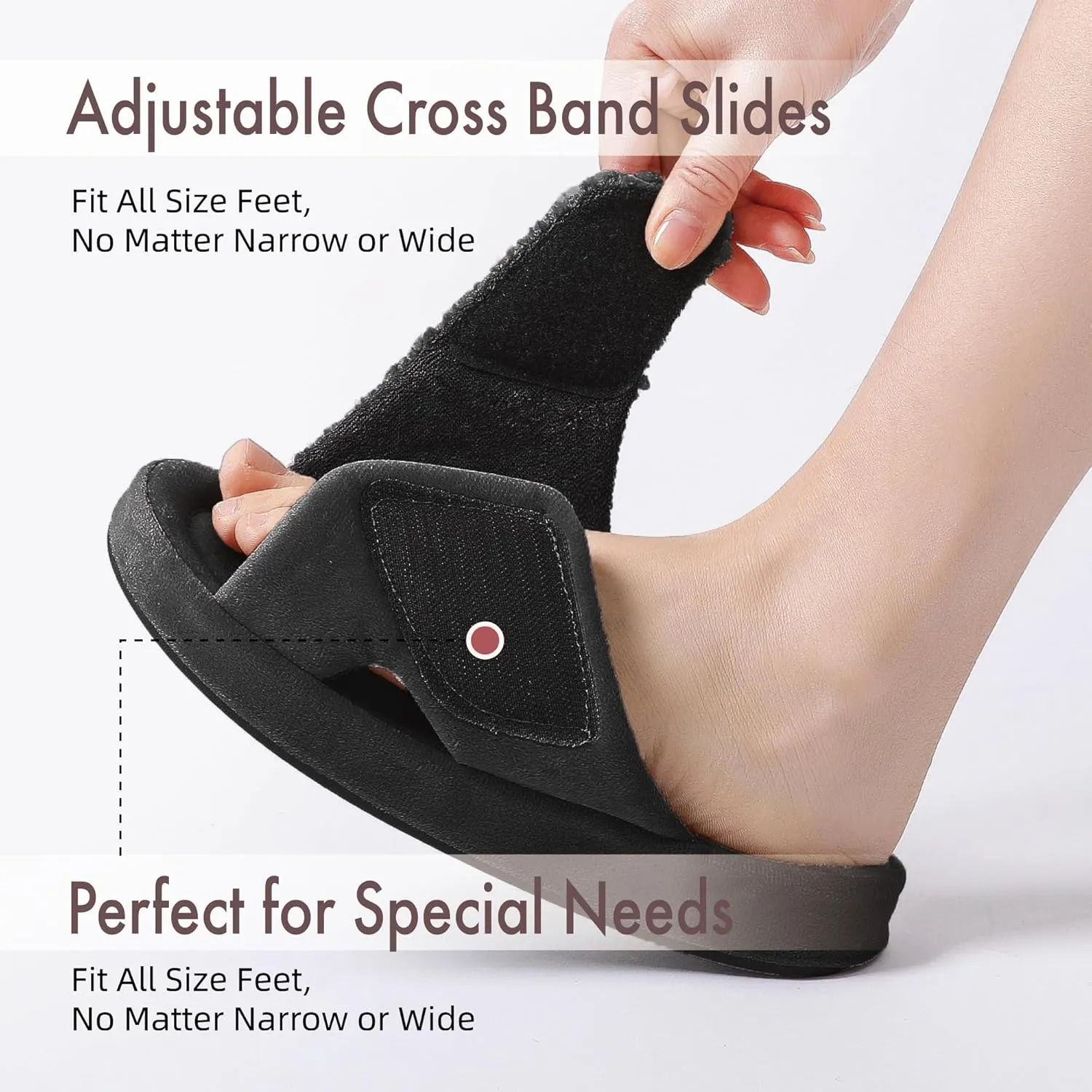 Women's Orthotic Slippers with Arch Support Adjustable Orthopedic Slipper Memory Foam Ladies House Shoes Indoor Slip On for Plantar Fasciitis