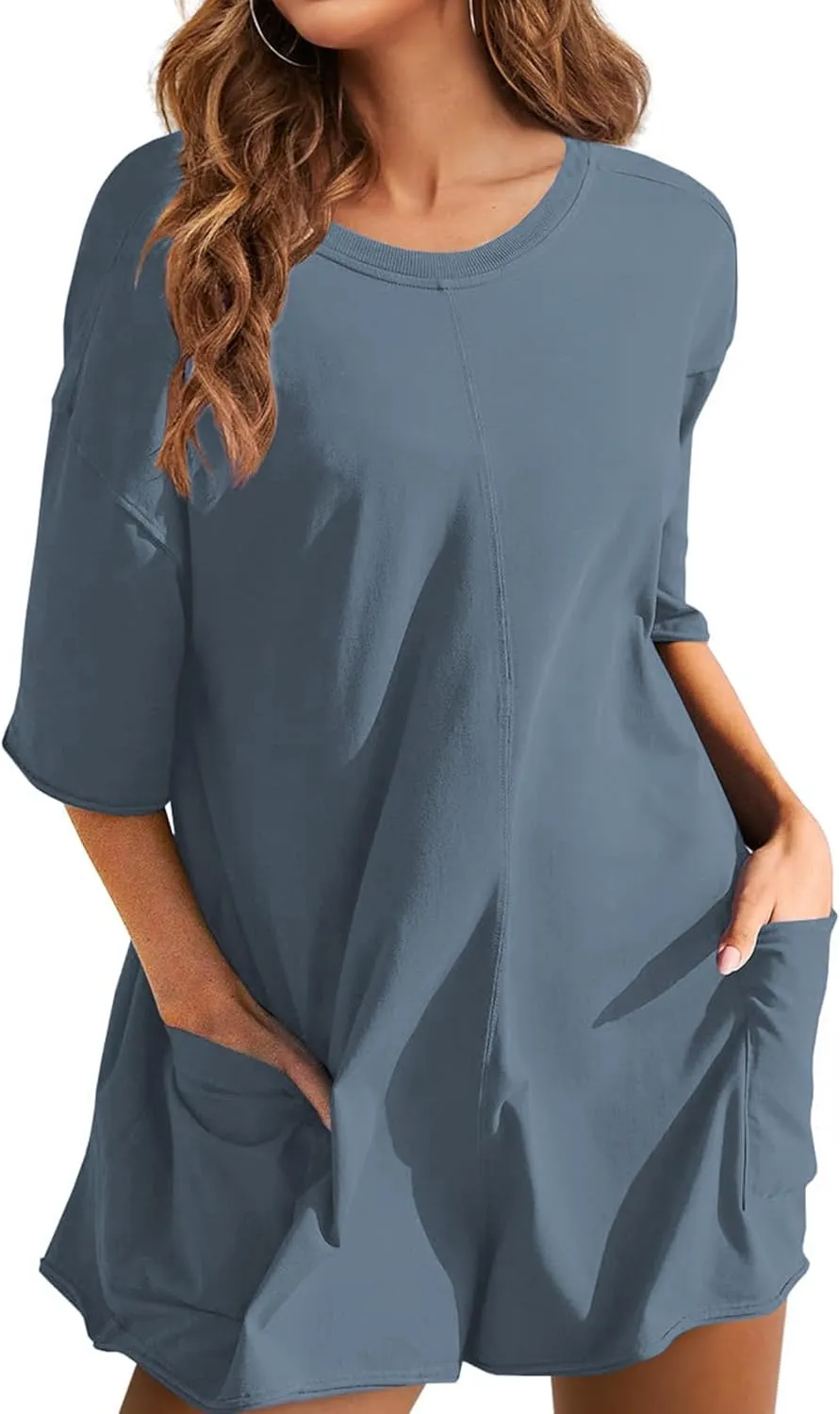 Womens T Shirt Romper Hot Shot Tee Romper for Summer Casual Short Sleeve Oversized Athletic Workout Outfits