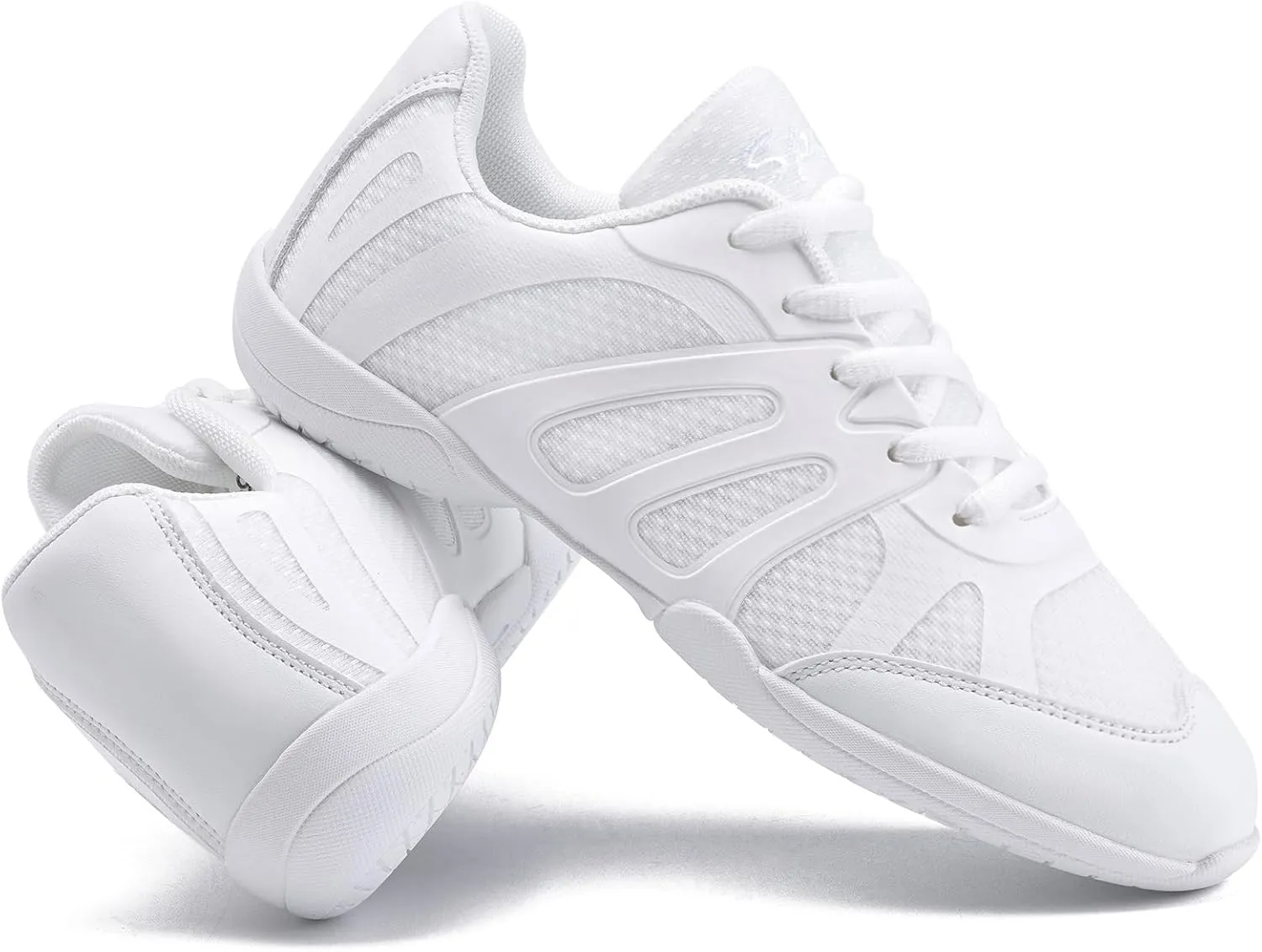 Youth Cheer Shoes Girls White Cheerleading Shoes Dance Athletic Training Breathable Fabric Dancing Lightweight Competition Comfortable Sport Kids Girls Cheer Sneakers