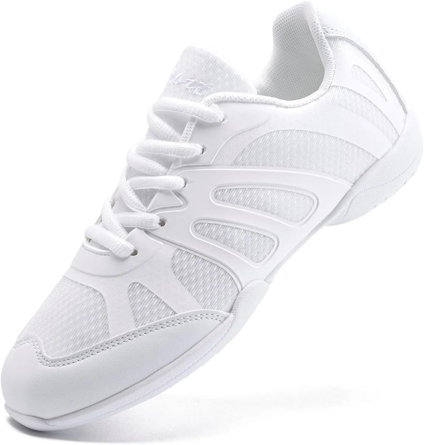 Youth Cheer Shoes Girls White Cheerleading Shoes Dance Athletic Training Breathable Fabric Dancing Lightweight Competition Comfortable Sport Kids Girls Cheer Sneakers