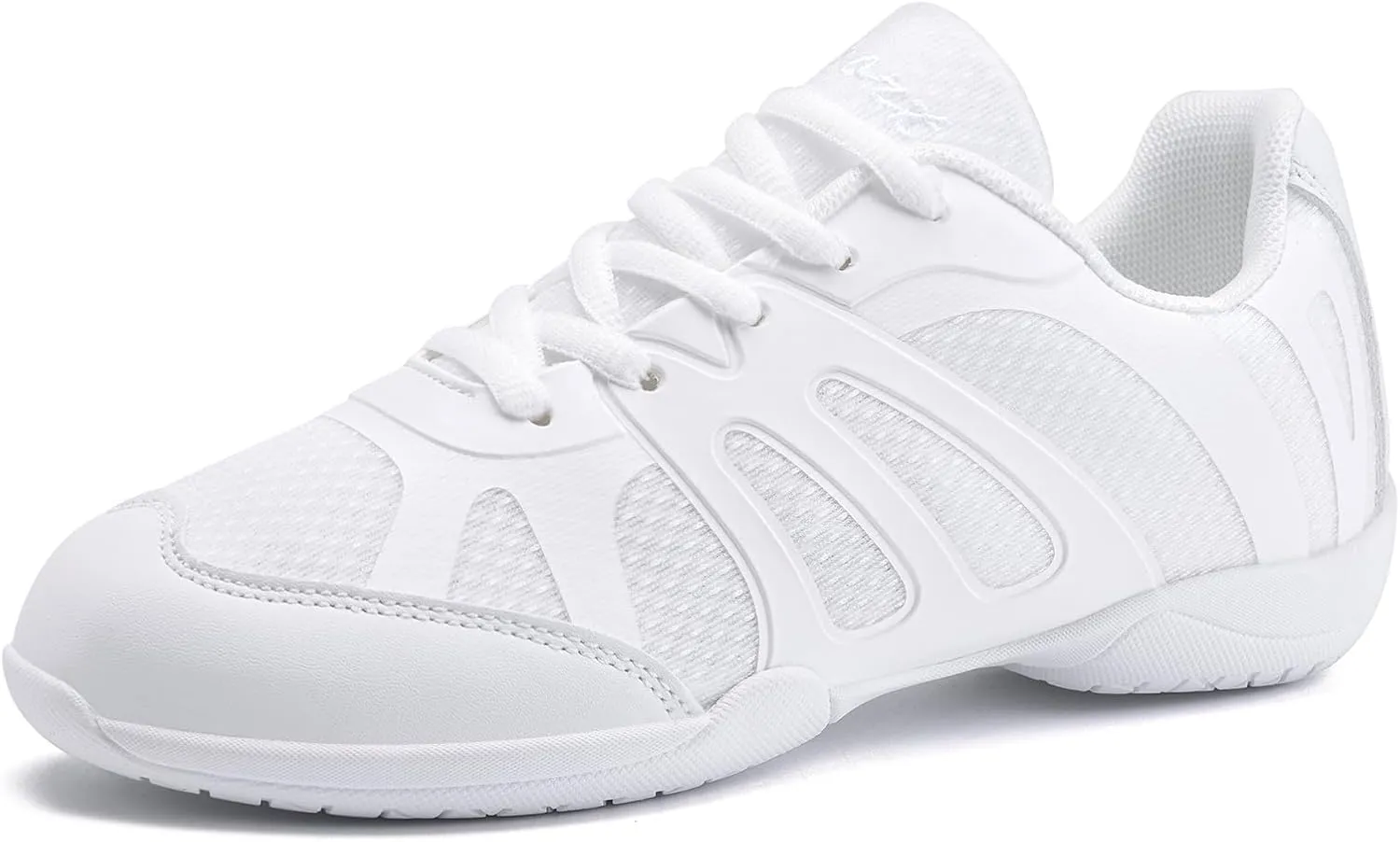 Youth Cheer Shoes Girls White Cheerleading Shoes Dance Athletic Training Breathable Fabric Dancing Lightweight Competition Comfortable Sport Kids Girls Cheer Sneakers