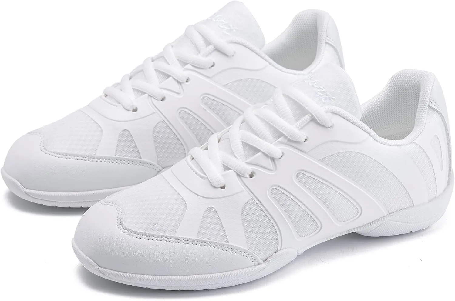 Youth Cheer Shoes Girls White Cheerleading Shoes Dance Athletic Training Breathable Fabric Dancing Lightweight Competition Comfortable Sport Kids Girls Cheer Sneakers